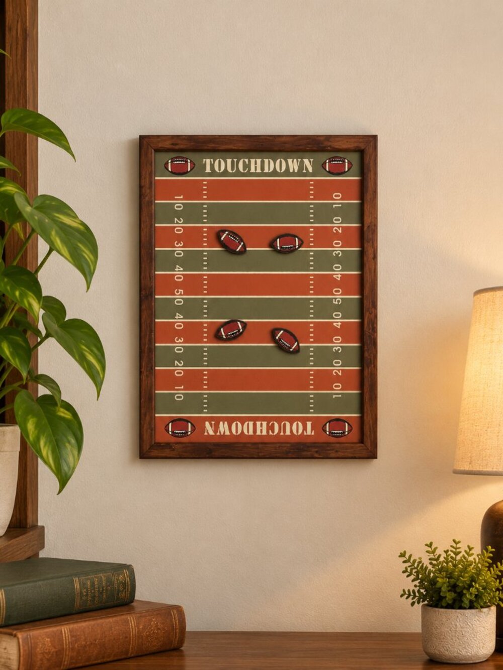 Aaron Brothers Touchdown Football Field Wall Hanging with Football Magnets